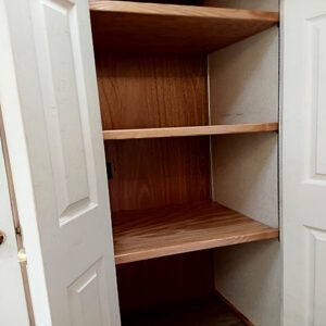 custom built wooden shelves better closet storage