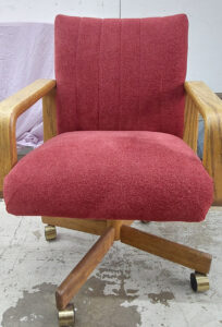 Reupholstered vintage style red chair