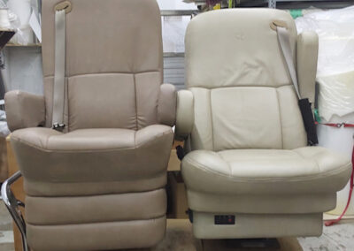 Before and after of captains chairs (darker one is after)