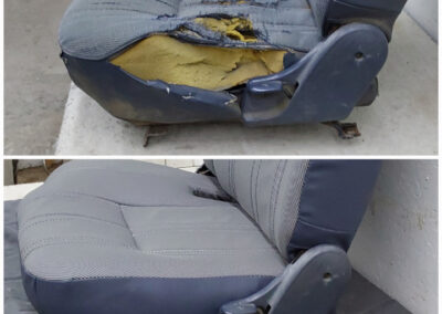 Before and after of driver seat in pickup